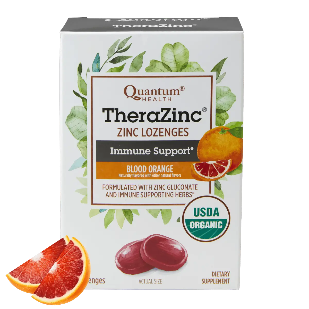 TheraZinc USDA Organic Blood Orange Lozenges - Quantum Health TheraZinc USDA Organic Blood Orange Lozenges - Quantum Health