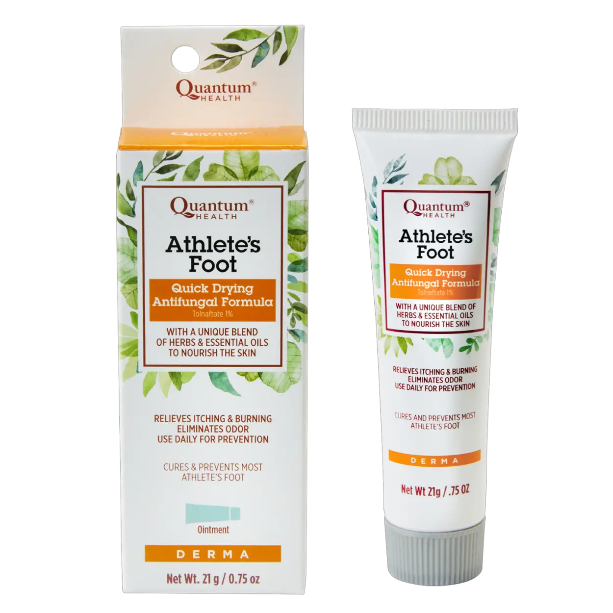 Quantum Health Athlete's Foot treatment packaging and tube on a white background