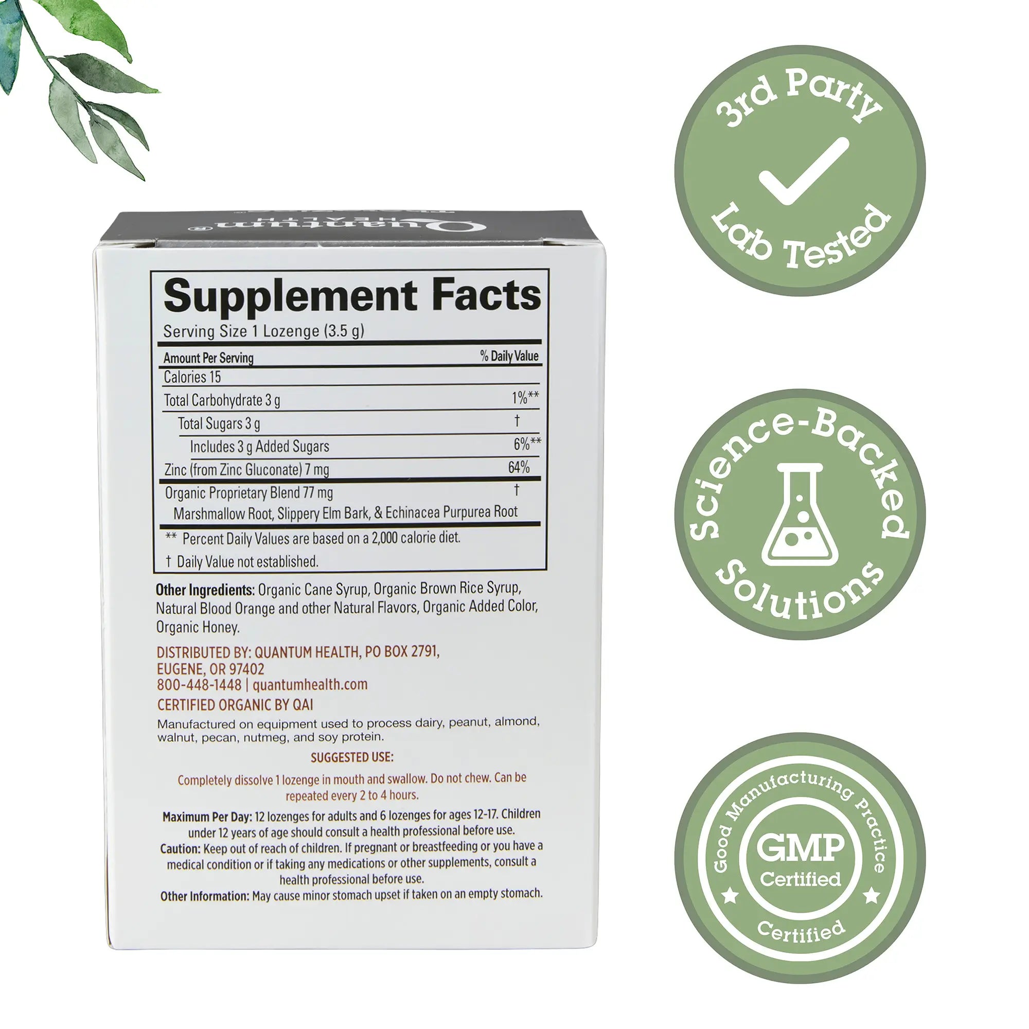 TheraZinc®  USDA Organic Blood Orange Lozenges