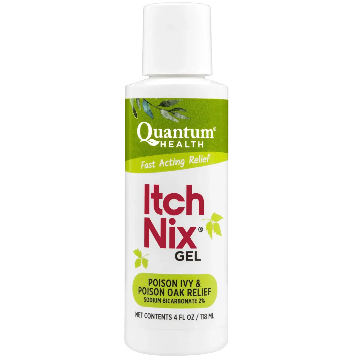 Quantum Health Itch Nix Gel bottle on a white background