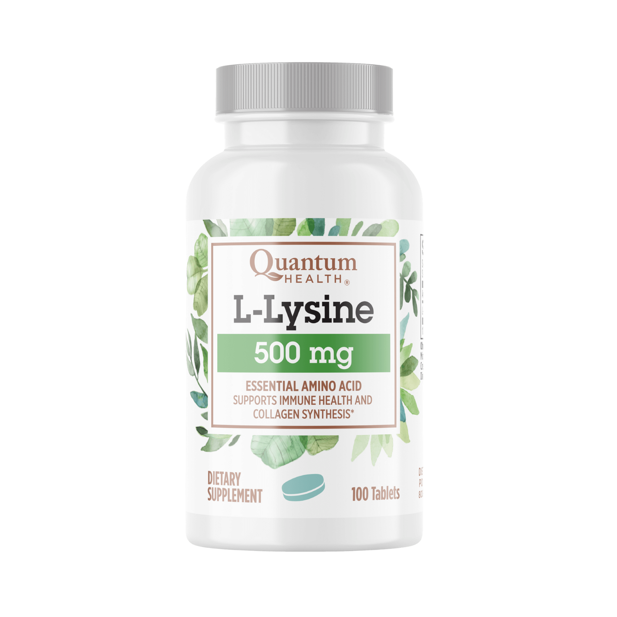 Quantum Health L-Lysine supplement bottle on a white background