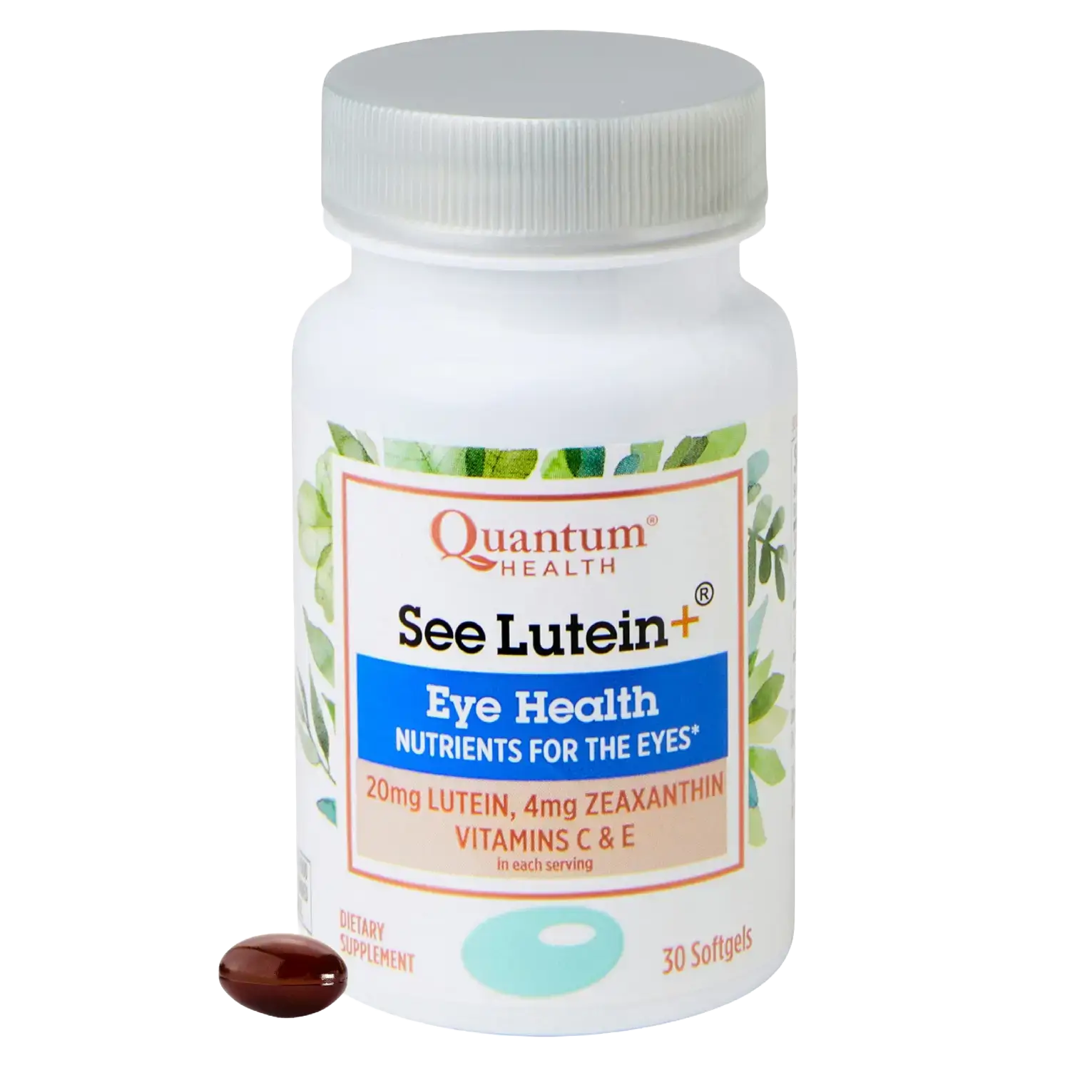 Quantum Health See Lutein+ eye health supplement bottle on a white background