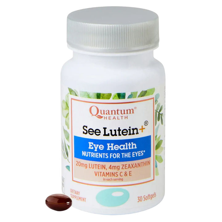 Quantum Health See Lutein+ eye health supplement bottle on a white background