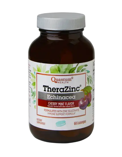 TheraZinc Echinacea supplement bottle with label on a white background