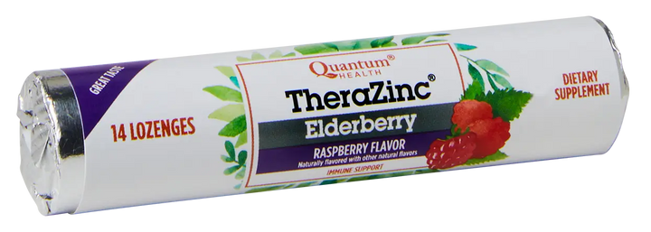 TheraZinc Elderberry Raspberry Flavor lozenge roll